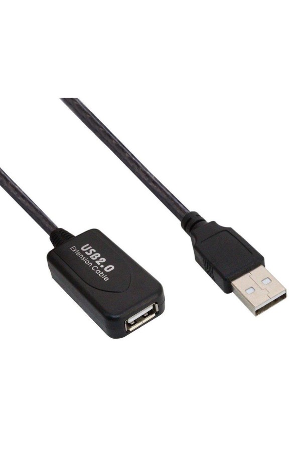 POWERTECH καλώδιο προέκτασης USB CAB-U039 με ενισχυτή, 480Mbps 5m, μαύρο