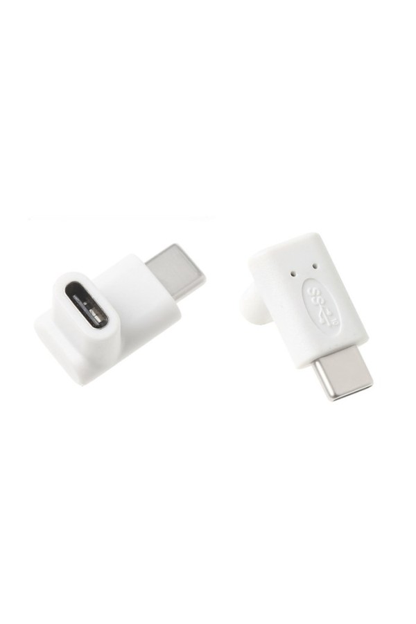 POWERTECH αντάπτορας USB-C αρσενικό σε θηλυκό CAB-U099, 90°, λευκός