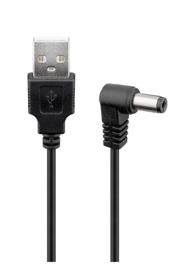 POWERTECH καλώδιο USB σε DC 5.5x2.5mm CAB-U121, copper, 1.5m, μαύρο