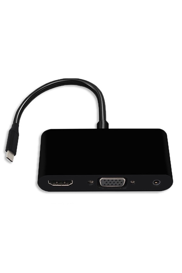 POWERTECH αντάπτορας USB-C σε HDMI & VGA CAB-UC064, 4K/30Hz, μαύρος