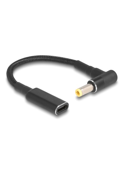 POWERTECH καλώδιο τροφοδοσίας CAB-UC068, USB-C σε 5.5x2.5mm, 15cm, μαύρο