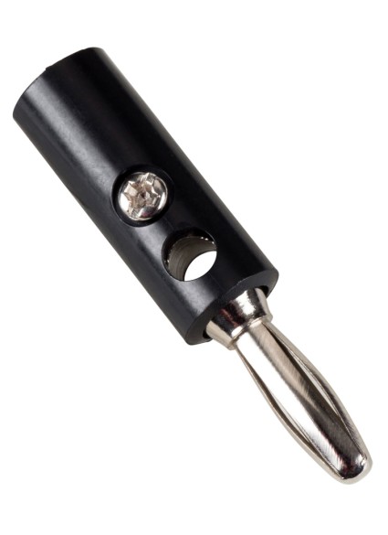 POWERTECH βύσμα μπανάνα plug CAB-V038, αρσενικό, 4.5mm, μαύρο, 4τμχ