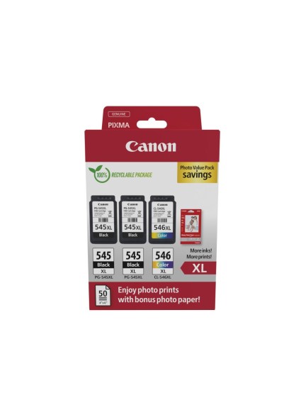 Canon Μελάνι Inkjet PG-545XLx2/CL-546XL Ph. Value Pack (8286B015) (CANCL-546XLPVP)