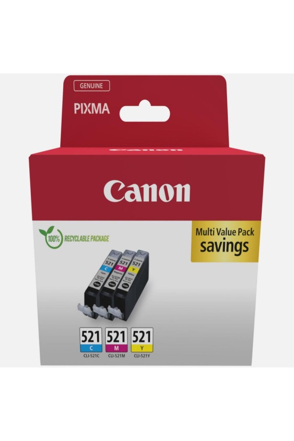 Canon Μελάνι Inkjet CLI-521 CMY Multipack (2934B015) (CANCLI-521MP)