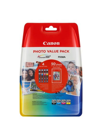 Canon Μελάνι Inkjet CLI-526 CMY 3 Pack Carton Pack (4541B018) (CANCLI-526MPCP)