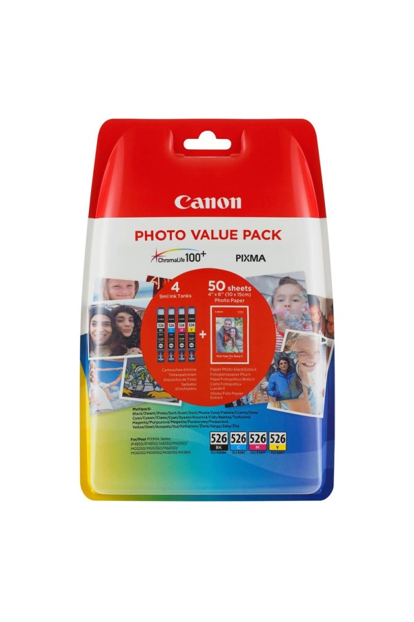 Canon Μελάνι Inkjet CLI-526 CMY 3 Pack Carton Pack (4541B018) (CANCLI-526MPCP)