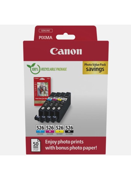 Canon Μελάνι Inkjet CLI-526 CMYK Value Pack (4540B019) (CANCLI-526PMP)