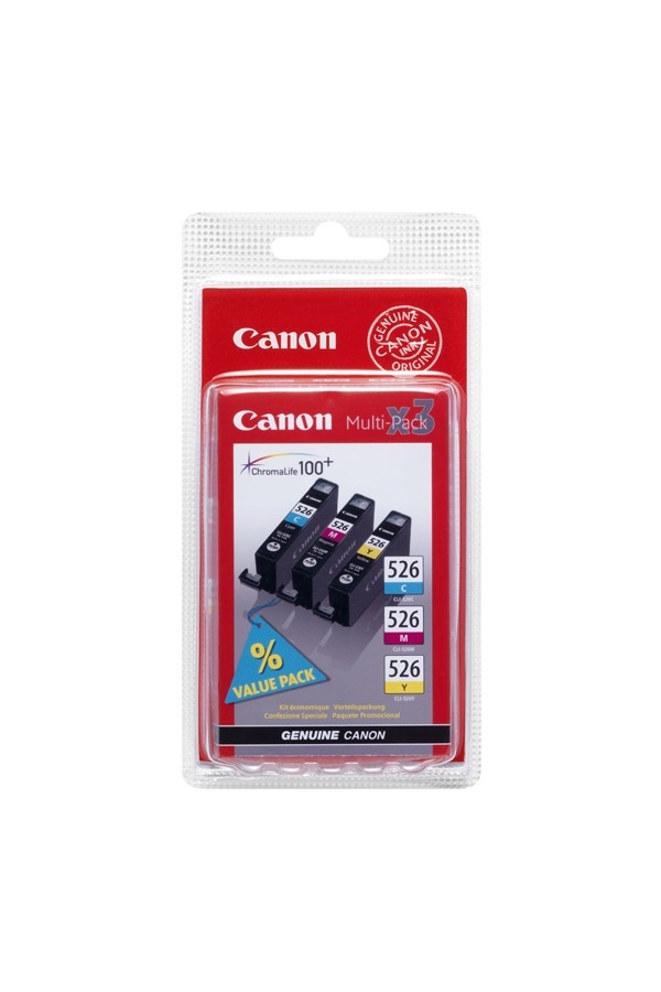 Canon Μελάνι Inkjet CLI-526MP C/M/Y/BK Photo Value Pack + Paper 50sh (4540B017) (CANCLI-526VP)