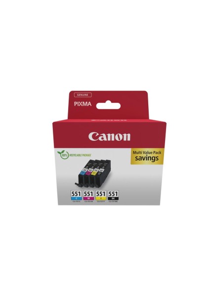 Canon Μελάνι Inkjet CLI-551 CMYK  Carton Pack (6509B015) (CANCLI-551VP)