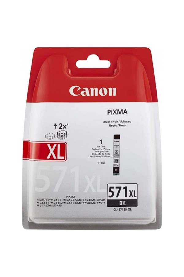 Canon Μελάνι Inkjet CLI-571BK XL Black (Blister Pack) (0331C004) (CANCLI-571BKXLBLP)