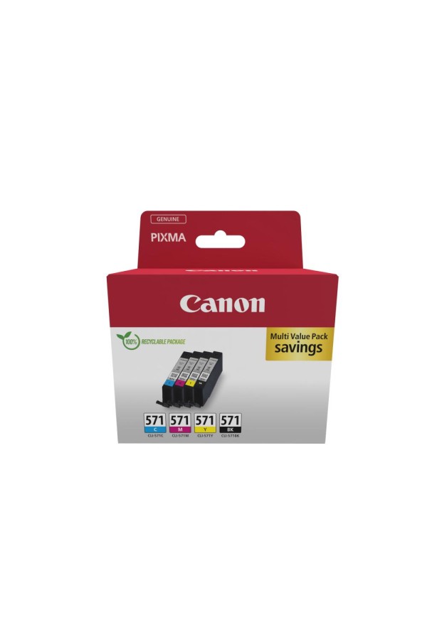 Canon Μελάνι Inkjet CLI-571 CMYK Multipack (0386C008) (CANCLI-571CMYK)
