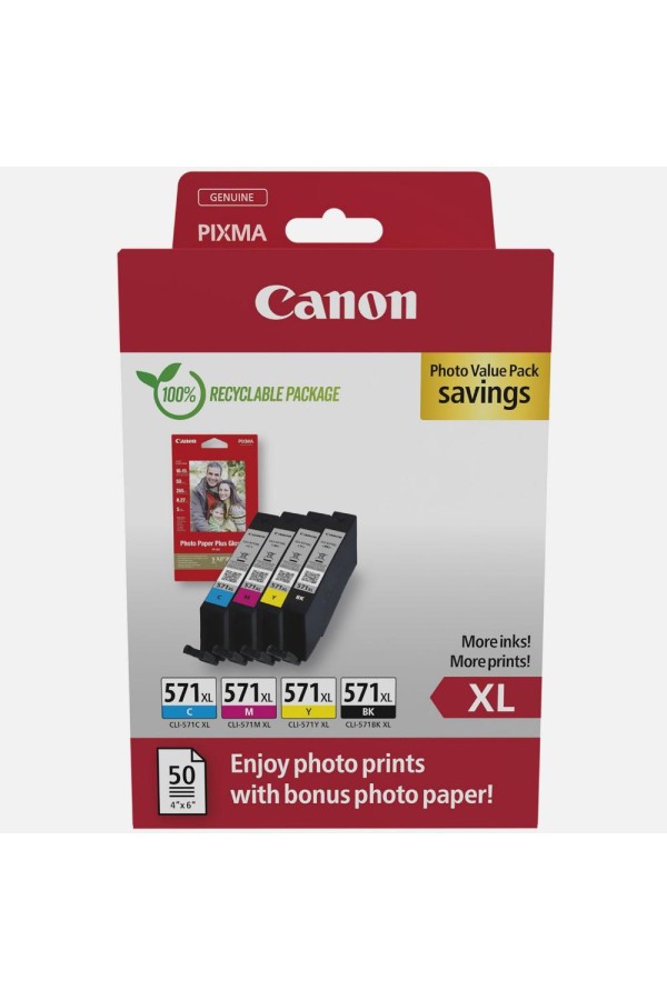 Canon Μελάνι Inkjet CLI-571XL MultiPack CMYK (0332C006) (CANCLI-571XLMP)