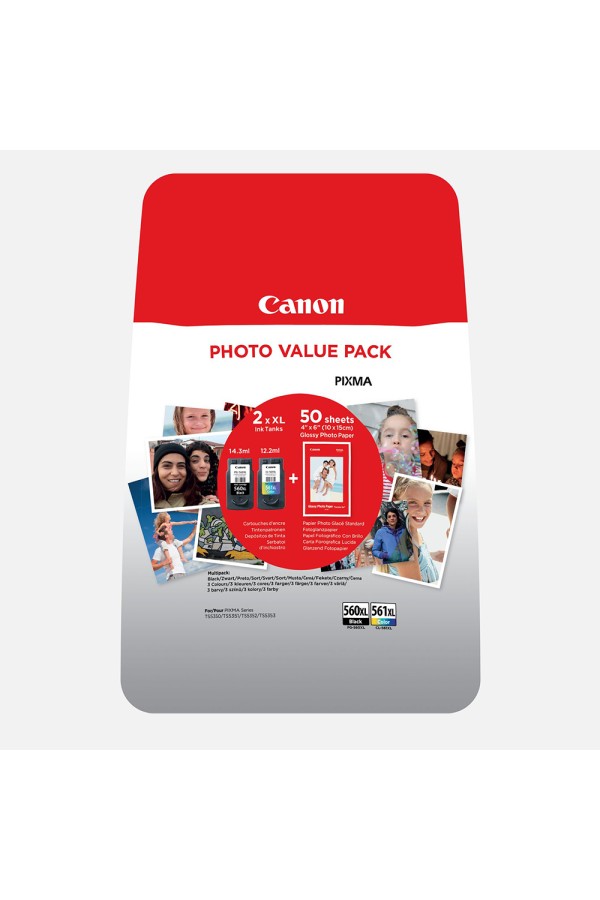 Canon Μελάνι Inkjet PG-560XL/CL-561XL + PHOTO PAPER (3712C004) (CANPG-560VP)