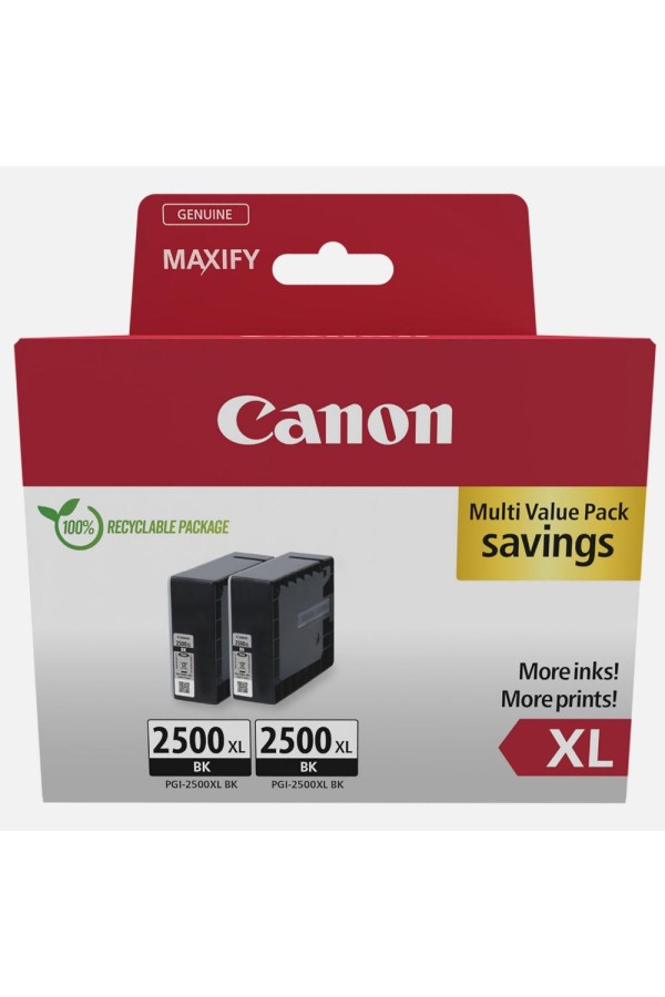 Canon Μελάνι Inkjet PGI-2500XL Black 2τμχ (9254B011) (CANPGI-2500XLBKTP)