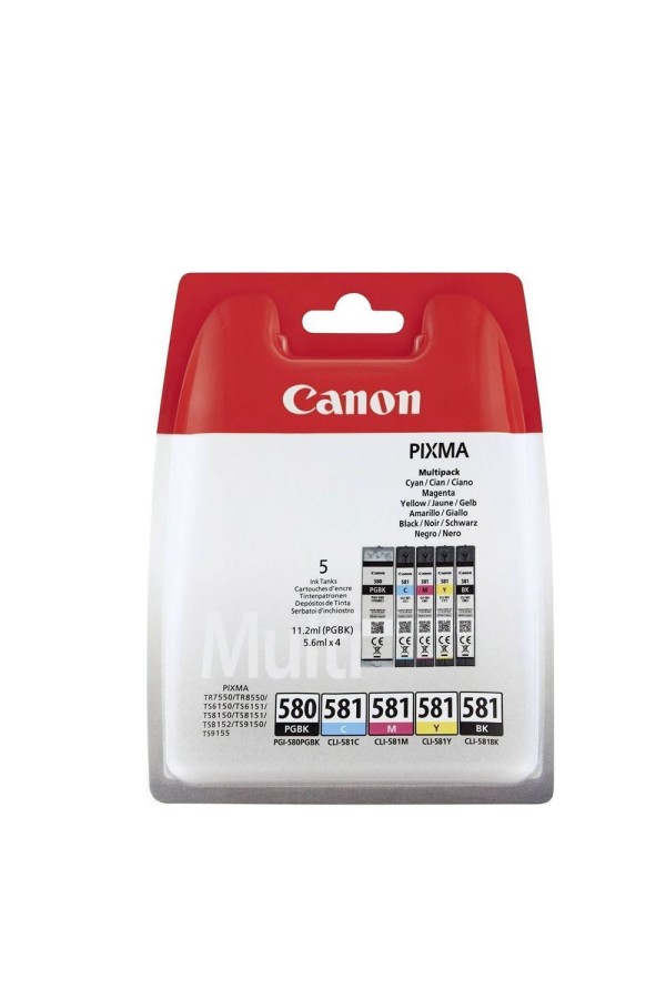 Canon Μελάνι Inkjet PGI-580MPK B/C/M/Y/PG (2078C005) (CANPGI-580MPK)