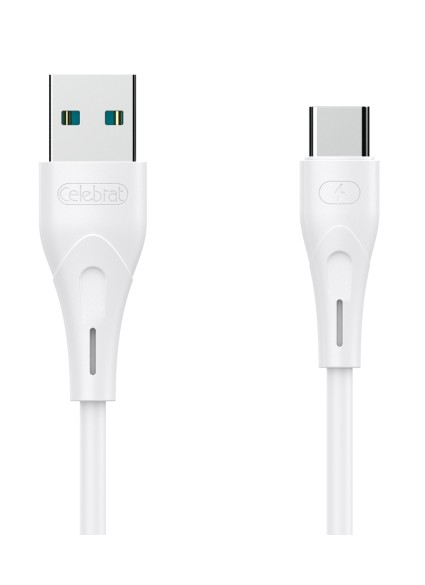 CELEBRAT καλώδιο USB σε USB-C CB-18T, 15W 3A, 1m, λευκό