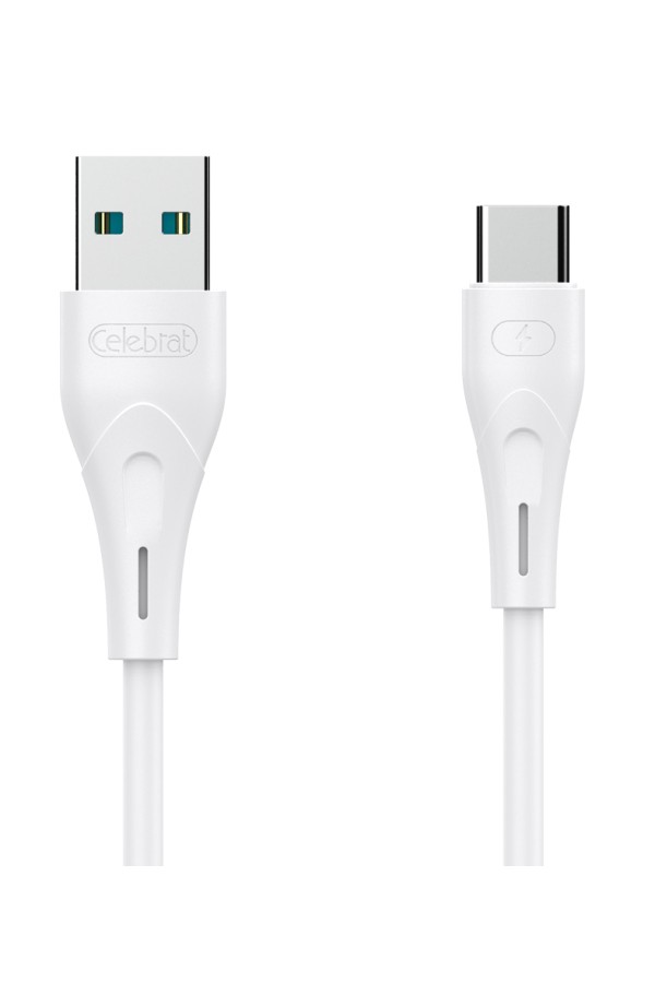 CELEBRAT καλώδιο USB σε USB-C CB-18T, 15W 3A, 1m, λευκό