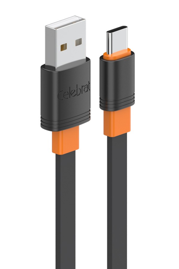 CELEBRAT καλώδιο USB-C σε USB CB-33C, flat, 15W, 1m, μαύρο