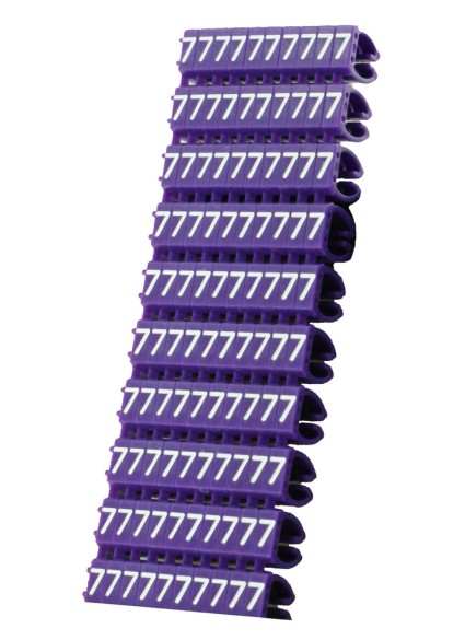 POWERTECH Clip αρίθμησης καλωδίου Νο 7, Purple, 10τεμ.