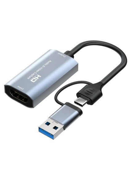 CABLETIME video capture CT-ACHC-AG, HDMI/USB & USB-C, 4K/60Hz, γκρι