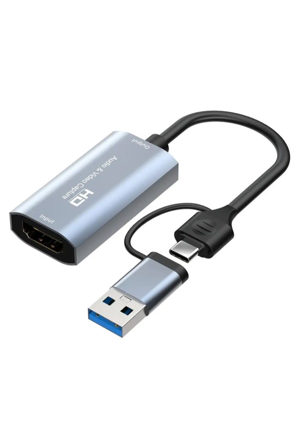 CABLETIME video capture CT-ACHC-AG, HDMI/USB & USB-C, 4K/60Hz, γκρι