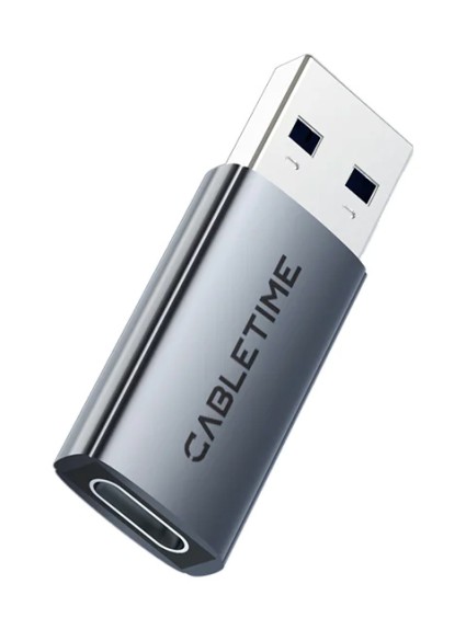 CABLETIME αντάπτορας USB-C σε USB CT-AMCF10-AG, 10Gbps, 15W, γκρι