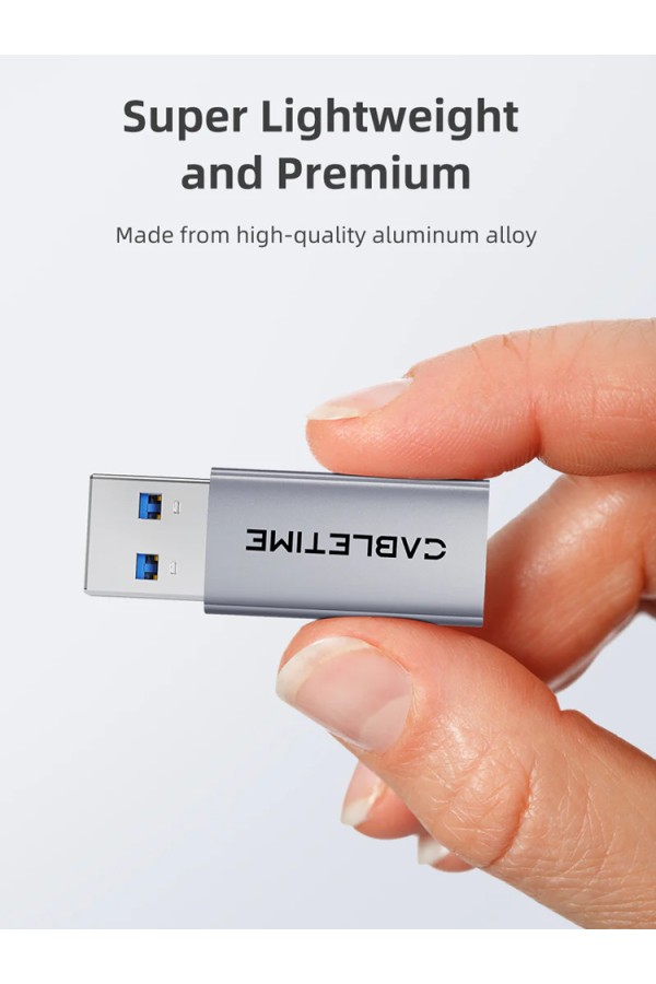 CABLETIME αντάπτορας USB-C σε USB CT-AMCF10-AG, 10Gbps, 15W, γκρι