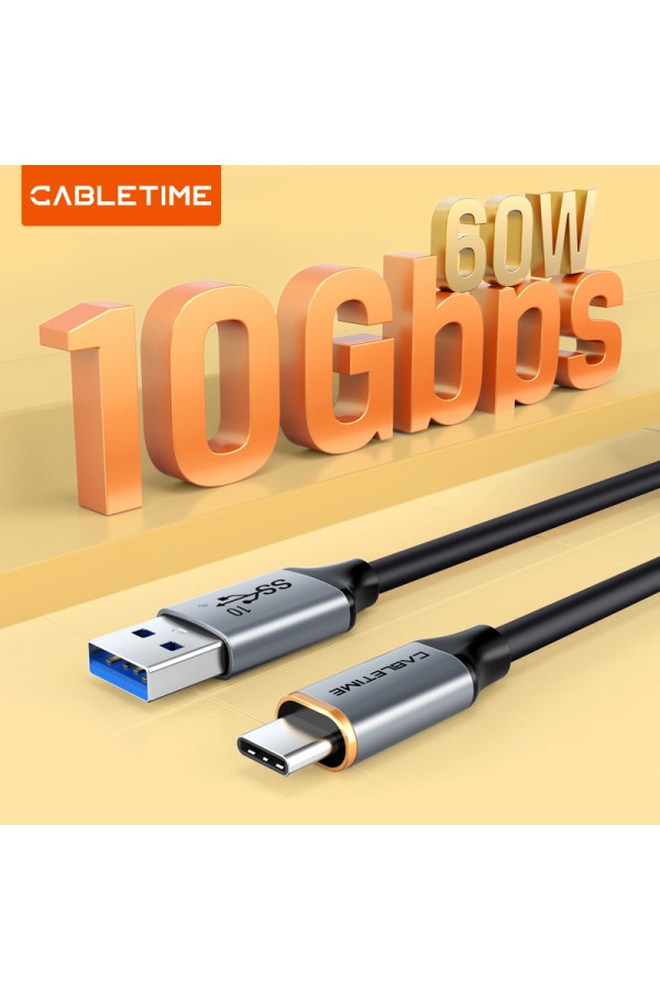 CABLETIME καλώδιο USB-C σε USB CT-AMCMG2, 60W, 10Gbps, 1.5m, μαύρο