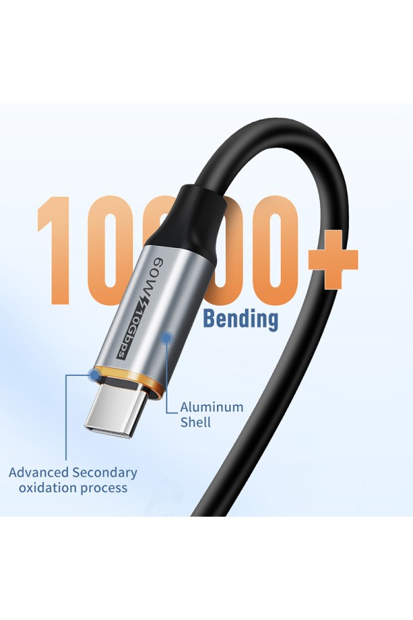 CABLETIME καλώδιο USB-C σε USB CT-AMCMG2, 60W, 10Gbps, 1.5m, μαύρο