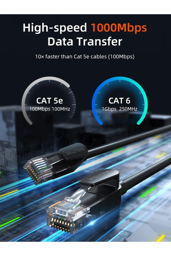 CABLETIME καλώδιο δικτύου CT-CAT6U, CAT 6 UTP, 250 MHz, CCA, 0.5m, μαύρο