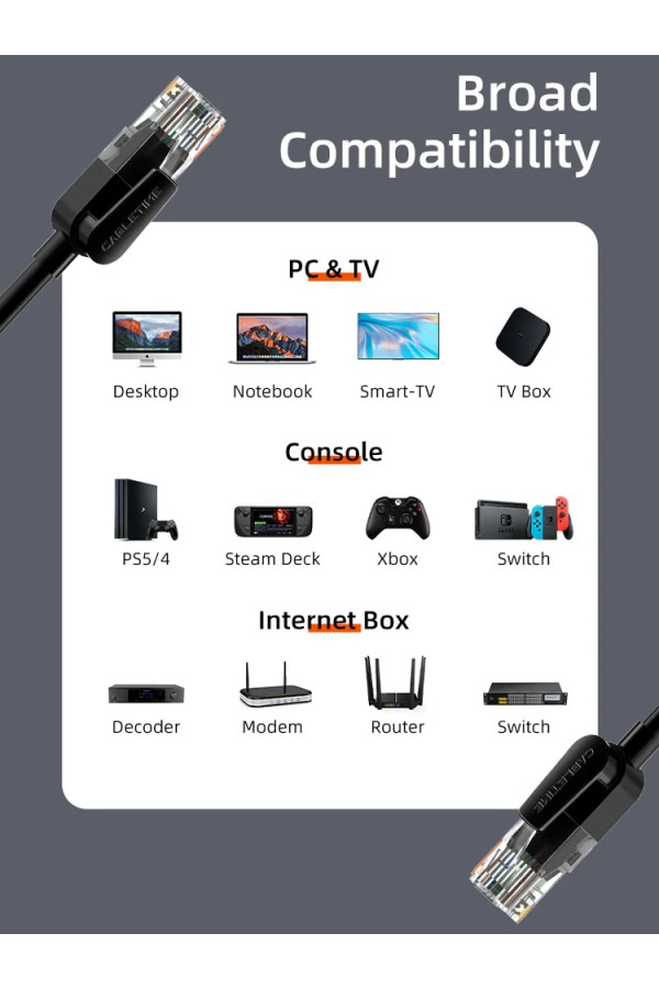 CABLETIME καλώδιο δικτύου CT-CAT6U, CAT 6 UTP, 250 MHz, CCA, 0.5m, μαύρο