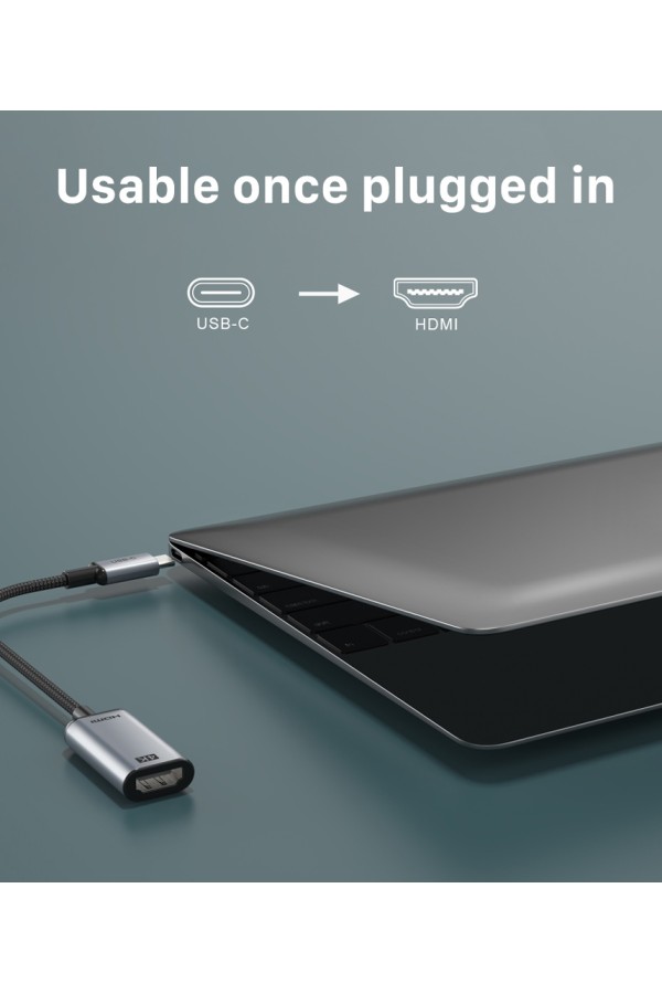 CABLETIME αντάπτορας USB-C σε HDMI CT-CMHF4K30-AG, 4K/30Hz, γκρι