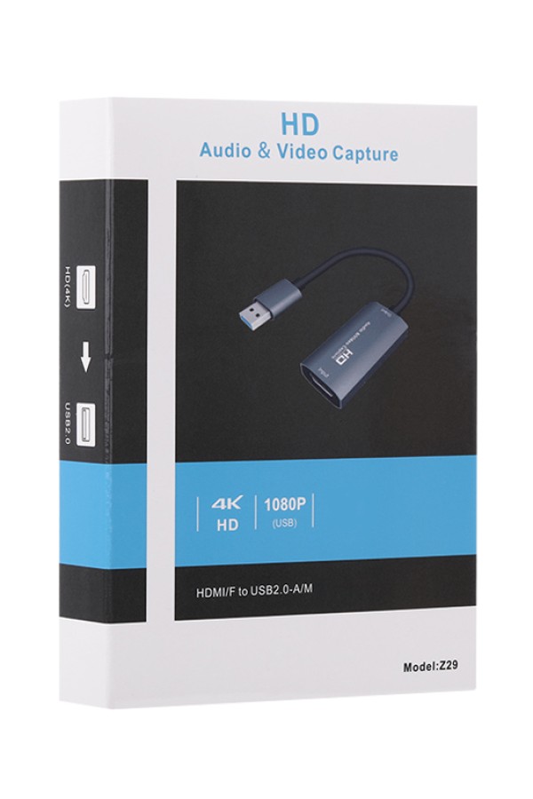 CABLETIME video capture Z29, HDMI/USB σύνδεση, 4K, γκρι