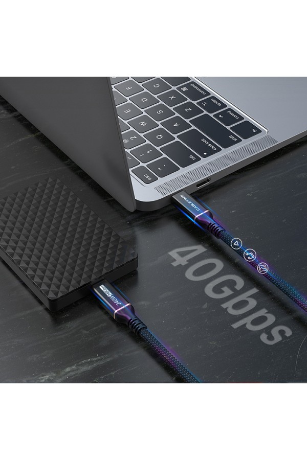 CABLETIME καλώδιο USB-C σε USB-C CT-USB4, 240W, 40Gbps, 8K/60Hz, USB4, 1m, μαύρο