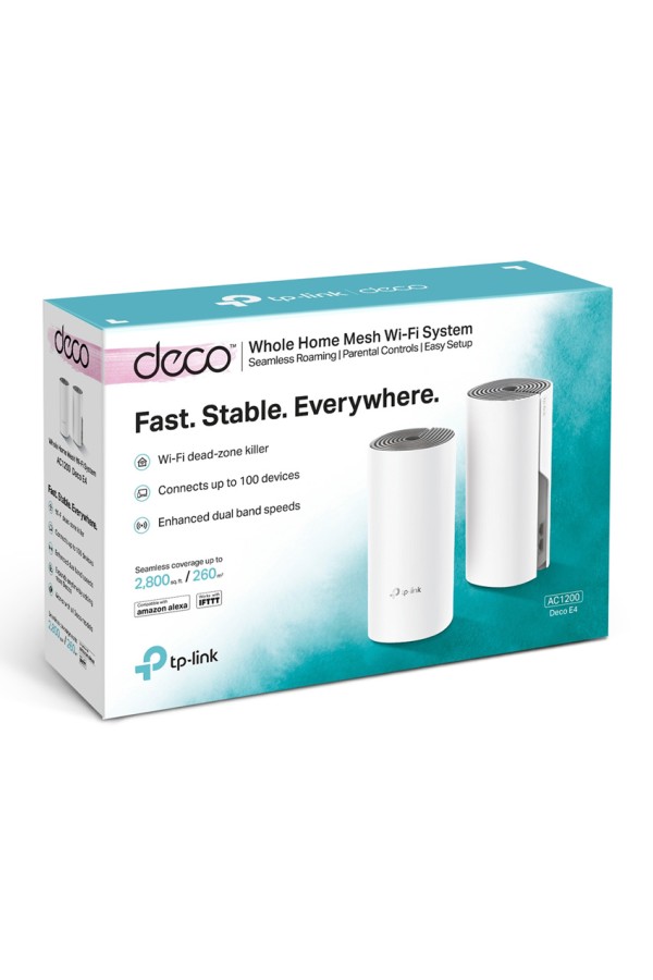 TP-LINK Home Mesh Wi-Fi System DECO E4, AC1200, 2τμχ, Ver. 2.0