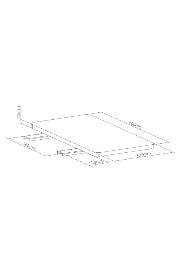 BRATECK ράφι γραφείου DET-4, ξύλινο, 600x409x30mm, 20kg, μαύρο