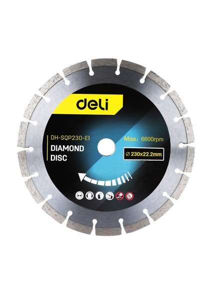 DELI δίσκος κοπής διαμαντέ DH-SQP230-E1, δομικών υλικών, 230mm, 6600rpm
