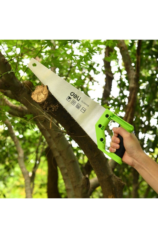 DELI πριόνι ξύλου DL6840B με εργονομική λαβή, 400mm, πράσινο