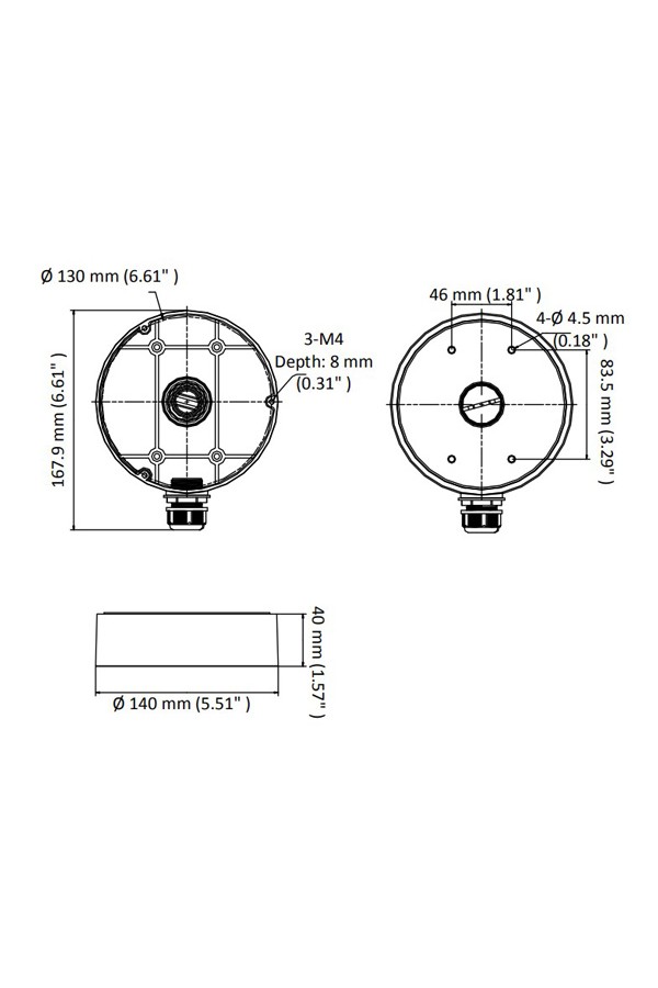 HIKVISION HIWATCH βάση κάμερας DS-1280ZJ-DM45, μεταλλική, λευκή