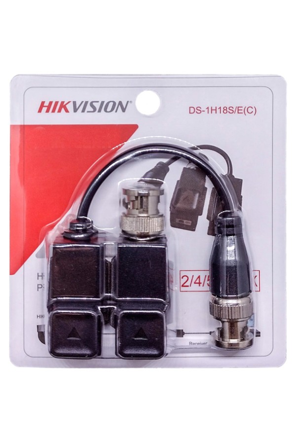 HIKVISION παθητικό video balun DS-1H18S-EC για έως 8MP κάμερες