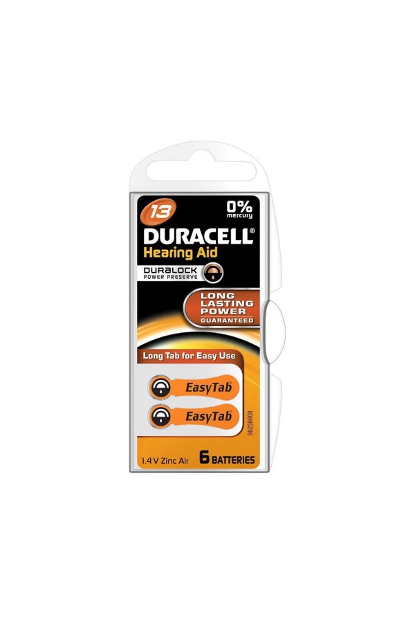 Duracell Activair Μπαταρίες Ακουστικών Βαρηκοΐας 13 1.45V 6τμχ (ACA13MF)(DURACA13MF)