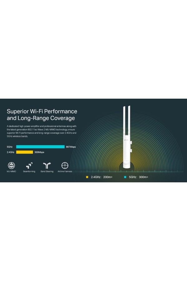 TP-LINK ασύρματο access point EAP225-OUTDOOR, AC1200 MU-MIMO, Ver. 3.0