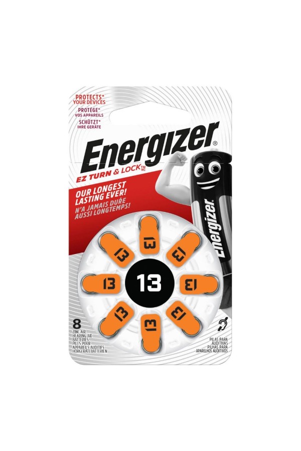 Energizer Μπαταρίες Ακουστικών Βαρηκοΐας 13 1.4V 8τμχ (22574769) (ENE22574769)