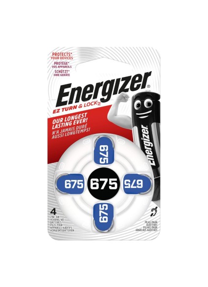 Energizer Μπαταρίες Ακουστικών Βαρηκοΐας 675 1.4V 4τμχ (22579673) (ENE22579673)