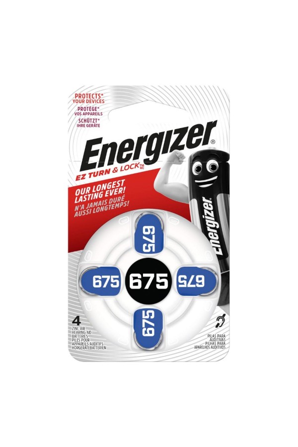 Energizer Μπαταρίες Ακουστικών Βαρηκοΐας 675 1.4V 4τμχ (22579673) (ENE22579673)