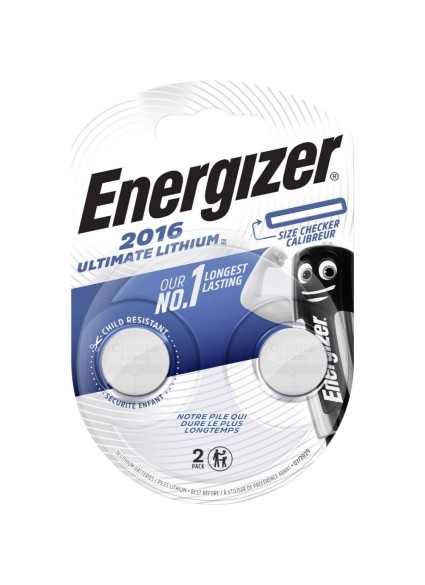 Energizer Ultimate Lithium Μπαταρίες Ρολογιών CR2016 3V 2τμχ (27614249) (ENE27614249)