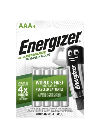 Energizer Power Plus Επαναφορτιζόμενες Μπαταρίες AAA Ni-MH 700mAh 1.2V 4τμχ (8218980) (ENE8218980)