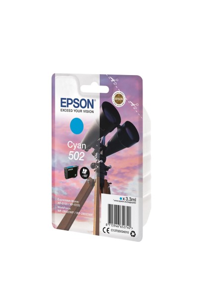 Epson Μελάνι Inkjet 502 Cyan (C13T02V24010) (EPST02V240)