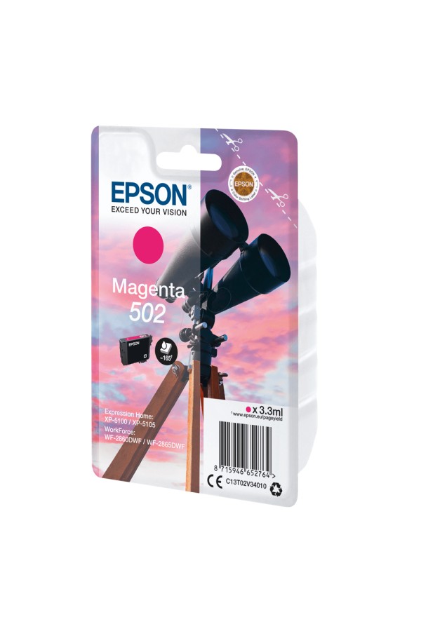 Epson Μελάνι Inkjet 502 Magenta (C13T02V34010) (EPST02V340)