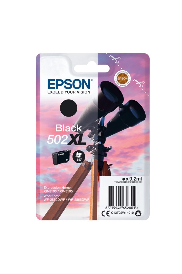 Epson Μελάνι Inkjet 502XL Black (C13T02W14010) (EPST02W140)